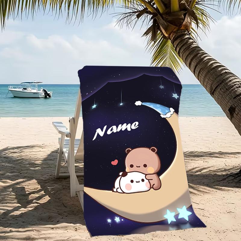 Customizable personalized beach towels Bubu Dudu themed designs.Suitable for the beach, yoga, sports;ideal as beach accessories