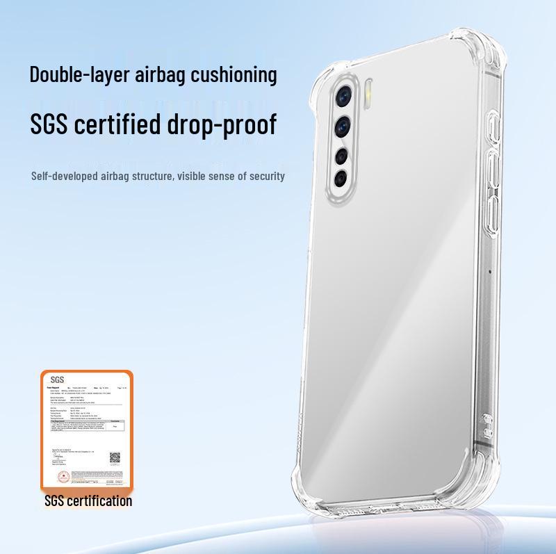 Transparent Drop-Proof TPU Phone Case for OPPO A91 with Airbag Protection and Premium Feel