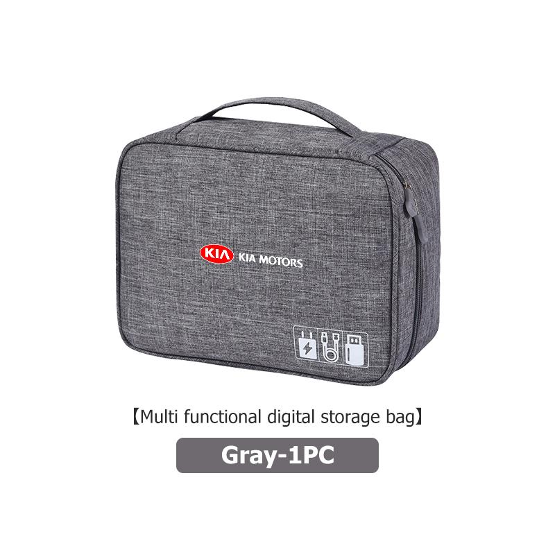 BCBCPD1 For KIA Large Capacity USB Data Line Charger Plug Storage Bag Waterproof Digital Organizer K5 K2 Rio Optima Sportage Venga