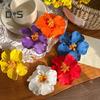 Women Hair Clip Vibrant Color Imitation Flower Decor Beach Vacation Hair Pin Party Wear Hair Accessory