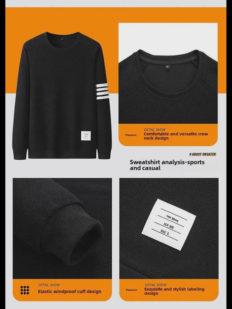 2022 Autumn/Winter Men's Casual Cardigan Two-Piece Set: Round Neck Sweatshirt & Pants