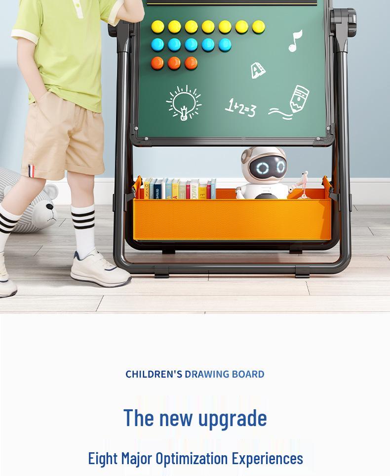 Portable Children's Magnetic Easel with Blackboard & Whiteboard for Graffiti