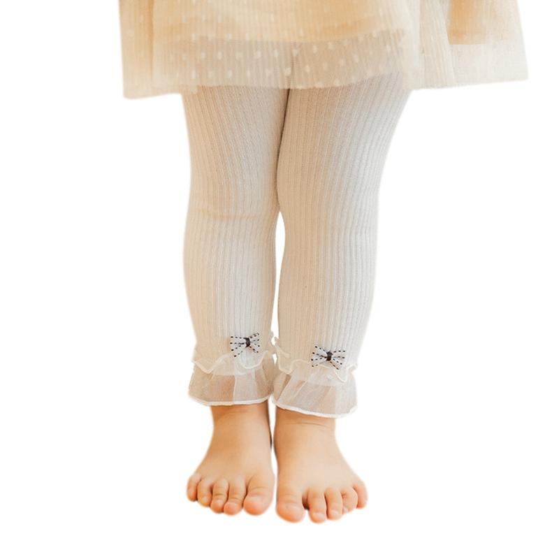 Toddler Girls Lace Bow Decoration Legging