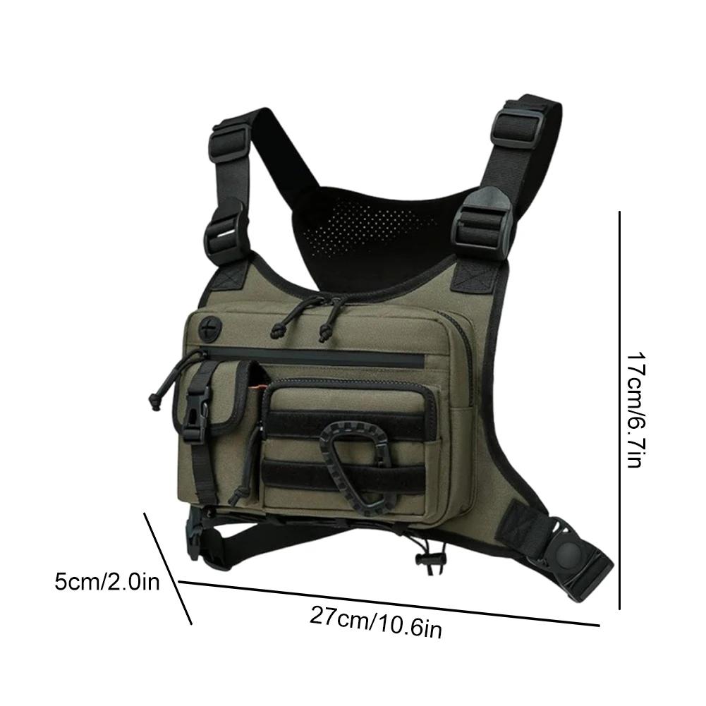 Fishing Vest Bag Men's Utility Tool Chest Bags Waist Pack Outdoor Mountaineering Camping Hiking Hunting Backpack Front Rig Pouch