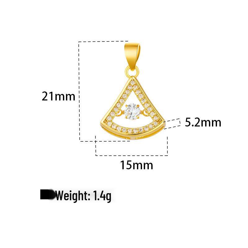 Lip Chain Micro-Paved Full Diamond Geometric Triangle Pendant Necklace for Women - Fashionable Clavicle Jewelry
