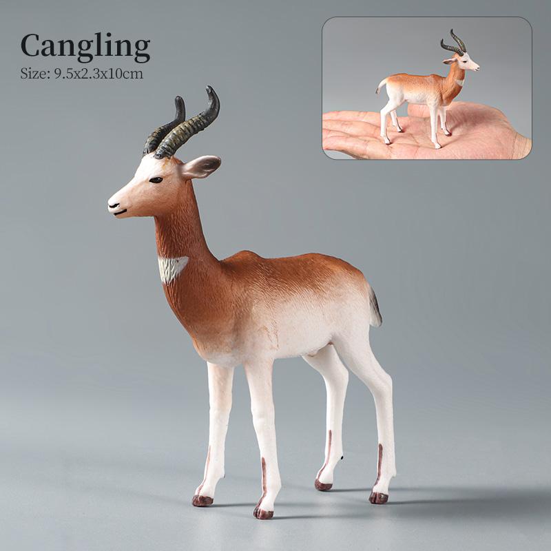 Montessori Wild Animals Model Toy Set - Lion Elephant Antelope Action Figures Miniature Zoo Figurines Educational Kids Gift