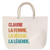 Beach Bag - PLANETEE - Claudie Goddess - Rope Handle - Large Size - Multicolored Cotton