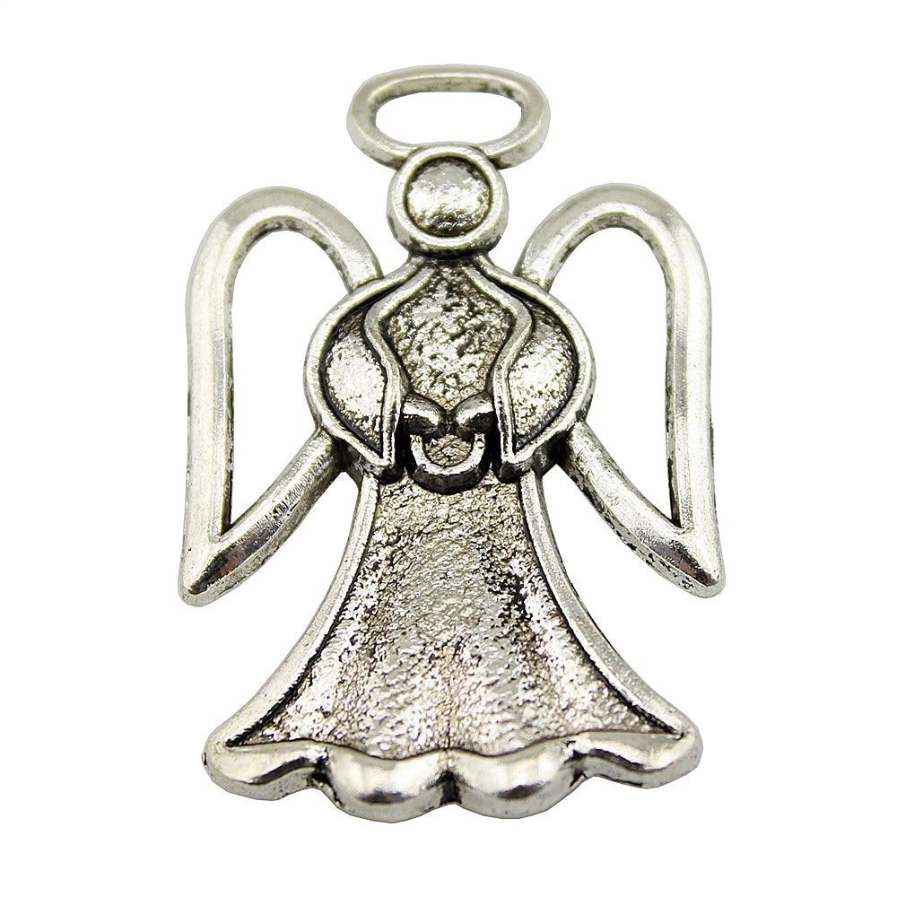 

2шт Ангел Шармы Чары Античное серебро Цвет Цинковый сплав 45X29mm