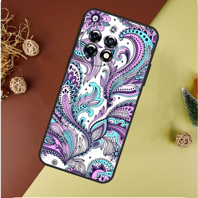 Indian Floral Henna Mandala For OnePlus Nord CE 4 3 2 Lite N20 N30 9 10 Pro 8T 9RT 10T 10R 13R 12R 11 12 13 Phone Case