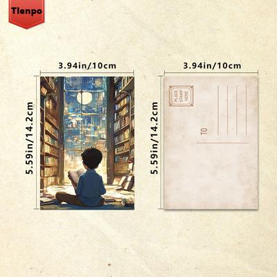 32pcs, World In a Book Postcards, Wall Stickers, Mailing Cards, Greeting Cards, DIY Postcards, Souvenir Postcards, Decorative Pr