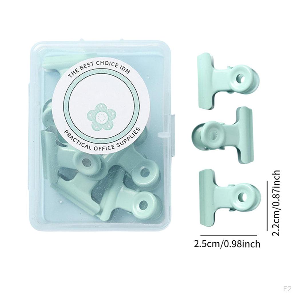 8 Pieces Small Bull Clips Metal Paper Grip Office Clamp Mini Binder for Bags