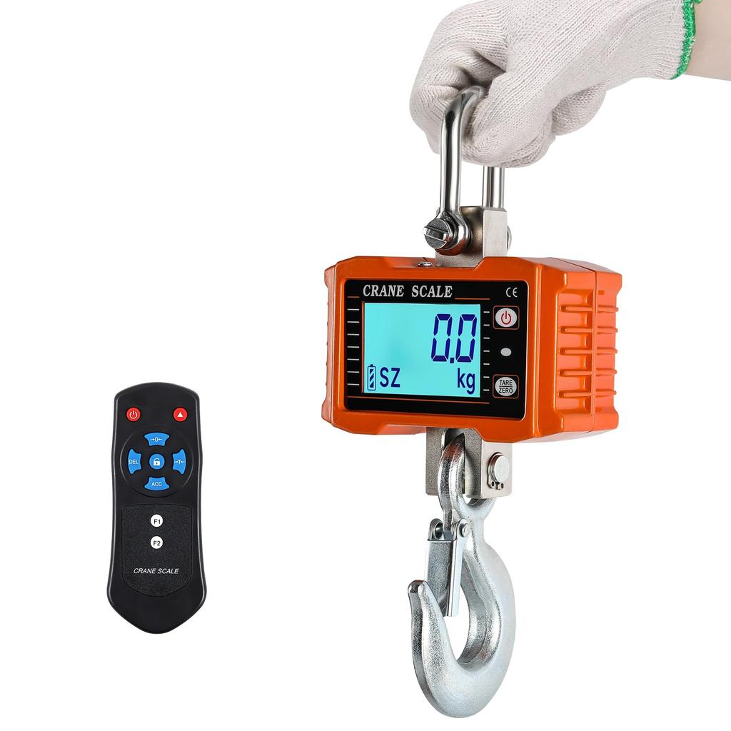 Bonvoisin Hanging Scale 2000kg Crane Scale with Remote Control Digital Hanging Scale Batteries Sold Separately Wharf Slaughterhouse Farm Factory