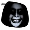 Universal Fit Auto Interior Decor Funny Car Headrest Covers, Ghost Skull Print Cartoon Seat Accessories Protector, Breathable Horror Covers