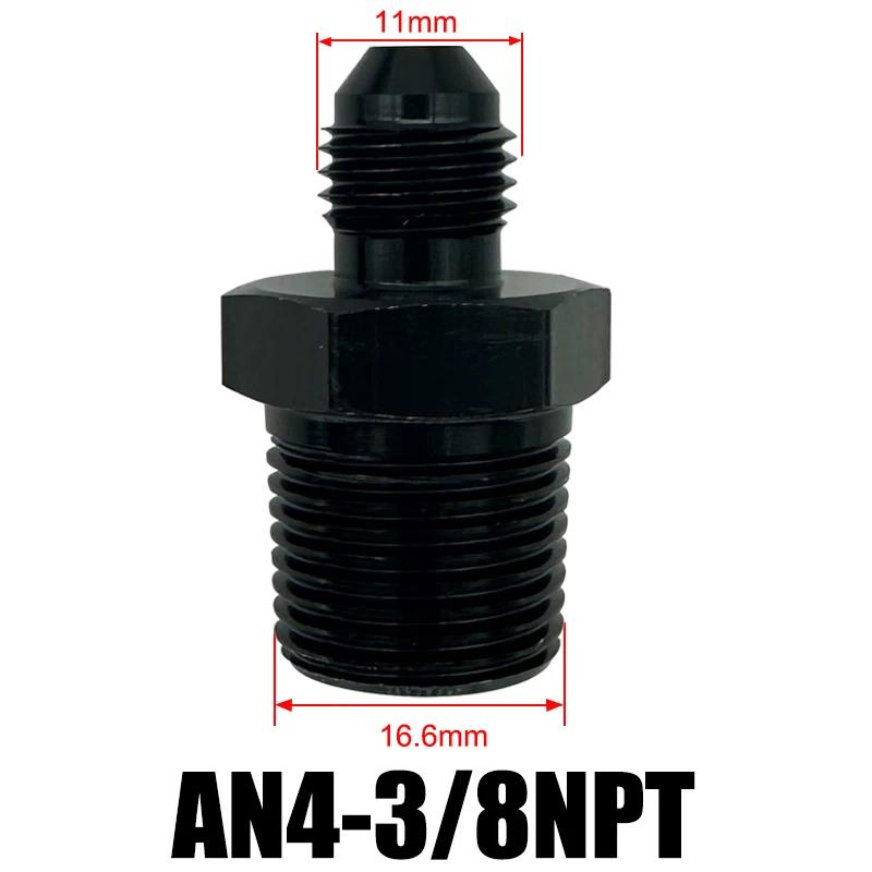 4AN 6AN 8AN 10AN 12AN To 1/2" 1/4" 1/8" 3/8" 3/4" NPT Oil Cooler Adapter Male Straight Fuel Hose Pipe Tube Thread Flare Fitting