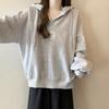 Real Shot Collar Hooded Sweater Women's Thin New Loose Lazy Top Jacket