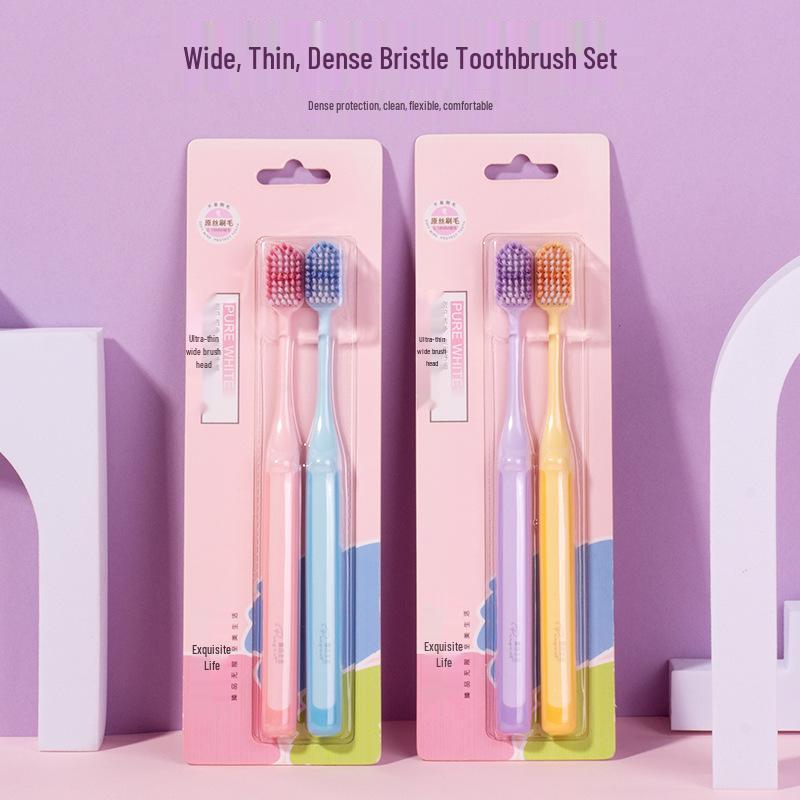 

Premium Soft Bristle Adult Toothbrush Set for Couples, Families & Students - Wide Head for Sensitive Teeth Care, Family Pack