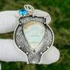 925 Silver Blue Rhodochrosite Gemstone Heart Chakra Anniversary Pendant Jewelry