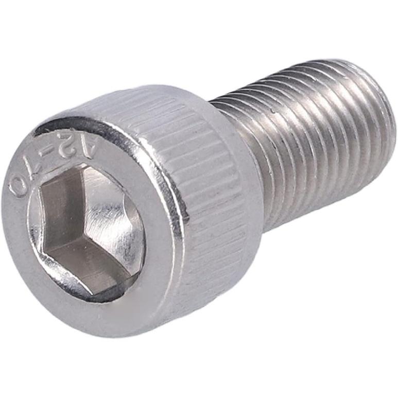 Hex Bolt, 1.25mm Fine Pitch M10 4Pcs Socket Cap Screw Bright Finish A2-70 Stainless Steel for Construction for DIY Jobs for Automotive