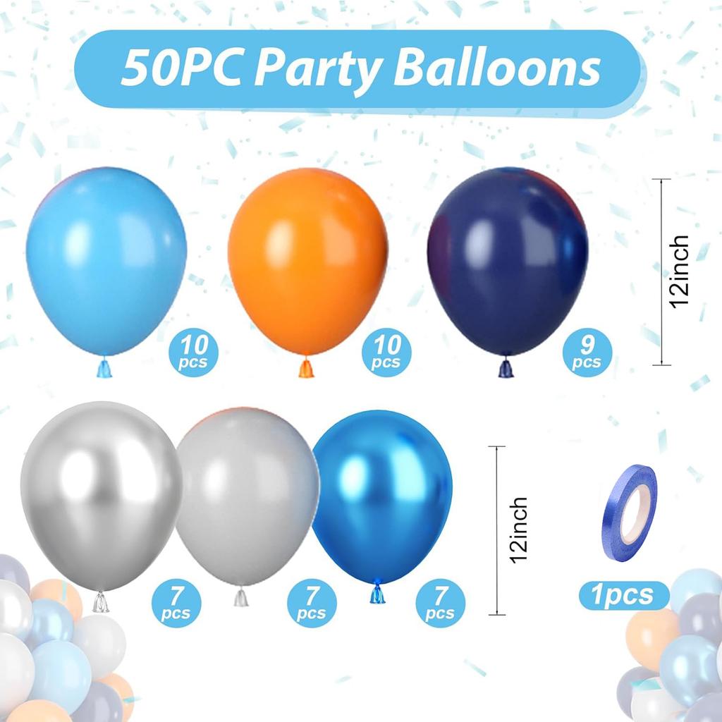 12inch-50pcs blue, pink, and green balloon set, suitable for weddings, birthdays, parties, bridal showers decoration balloons