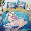 Anime Kawaii Bedding Set Japan Anime Loli Duvet Cover Set Kids Bedroom Cartoon 3D Printed Quilt Cover Bedroom Gift