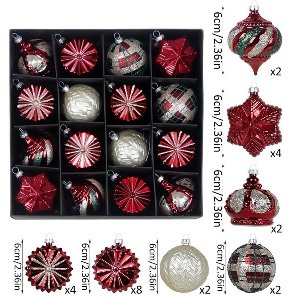 24Pcs 6cm Christmas Ball Ornaments Electroplated Painted Holiday Ornaments Home Decor