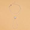 Minimalist Metal Inlaid Flower Zircon Finger Bracelet for Women Trendy Gold Color Thin Chain Double-Layer Hand Chain Jewelry