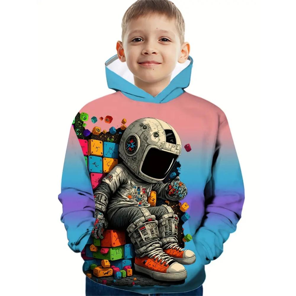 Cooler Gamepad-Print Jungen Casual Langarm Hoodies Jungen Sweatshirt Herbst Frühling Hoodie Tops Outdoor Bunte Kinderkleidung