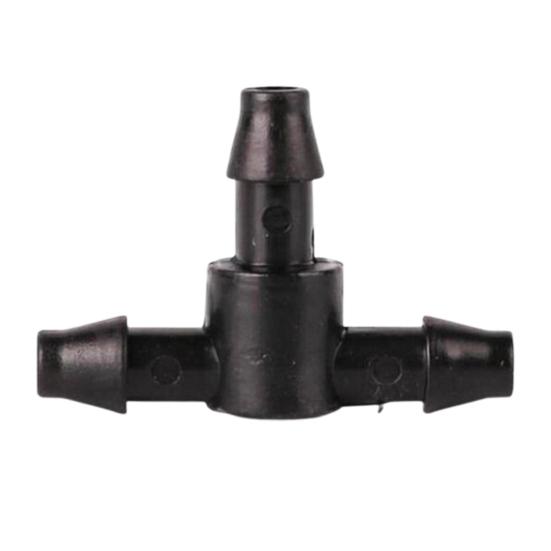 50 Pcs Barbed Hose Connectors Drip Irrigation 1/4" Universal Fittings 3-Way Coupling T Connectors for 4/7 Water Tube Garden Lawn Flower Pot