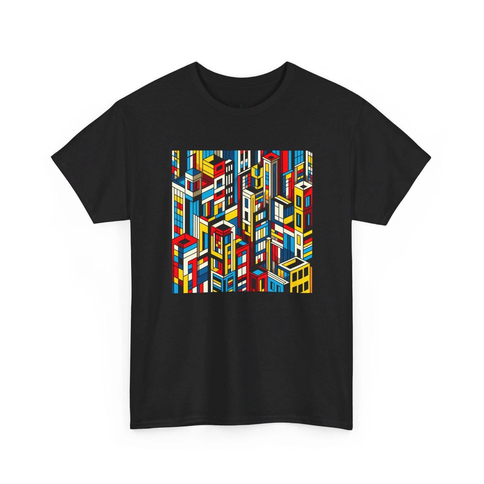Unisex Adult T Shirt Geometric Pop Art Cityscape Bold Colors Intricate Street S