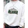 Men's [Print Design - Non-Textured] Fashion Creative Design Las Vegas Mountain Letter Print Sports Casual Commuter All-Match Round Neck