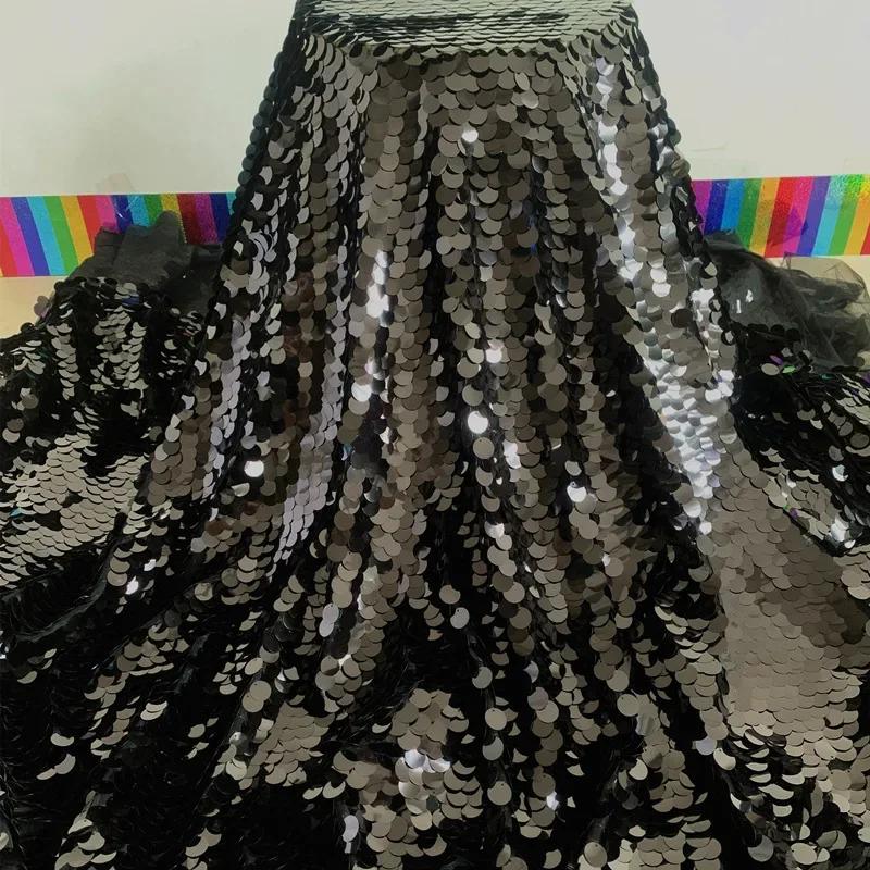 Pink Mermaid Scale Dreamy Sequins Fabric Glitter Tablecloth Wedding Stage Background Laser Iridescent Shiny Shooting Decor Party