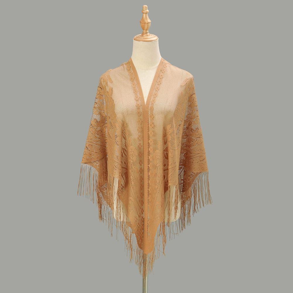 Hollow Women Shawl Multicolored Tulle Shawl Cloak Fashion Scarf Party