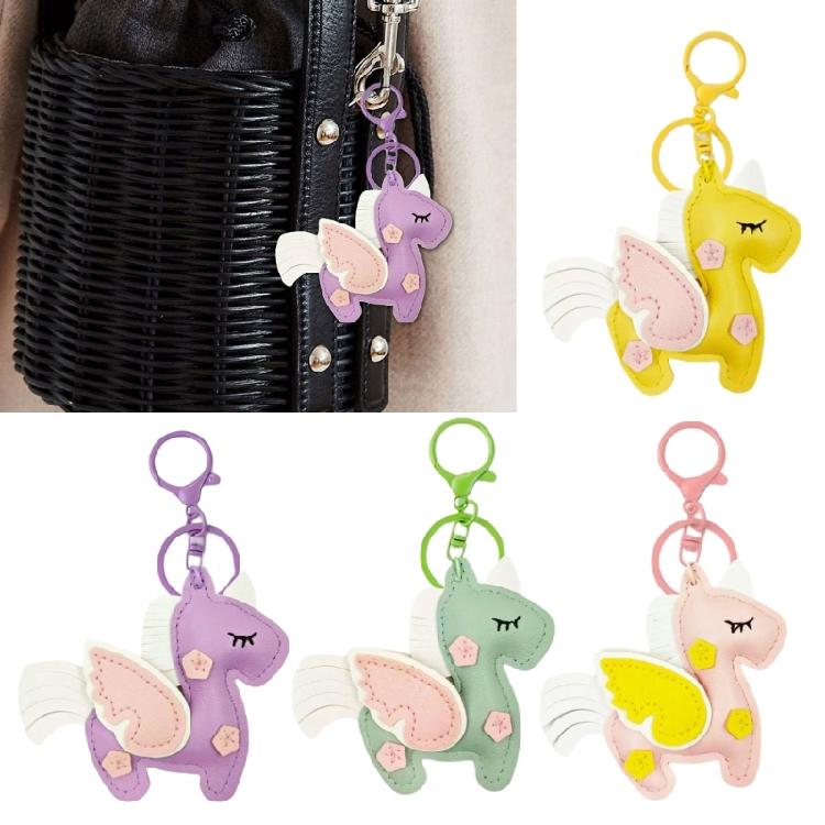 Stylish Flying Horse Motif Keychain Crafted Of Quality PU Leather Multi Functional Accessory For Men Women Gift