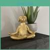 Moderne minimalistische goldene Yoga-Hundefigur Stilvolles Harzornament für die Heimdekoration