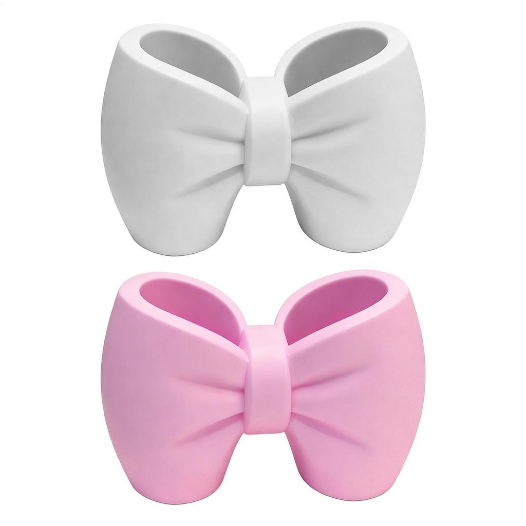 Bow Shape Toothbrush Holder Cute Makeup Brushes Holder Shaver Organizer Rack 3D Printing Double-basin Toothbrush Toothpaste Rack