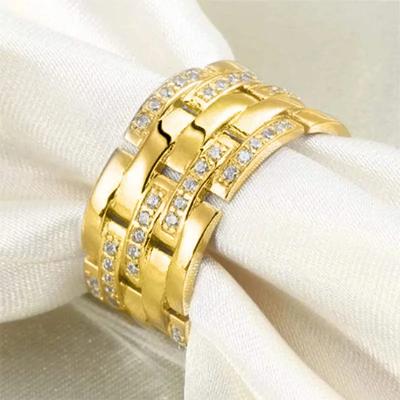 Nouvelle Bague de Milan pour Hommes, Version Large Célébrité Internet Haute Qualité Luxe Micro-zircon Style Affaires Bijouterie Fine
