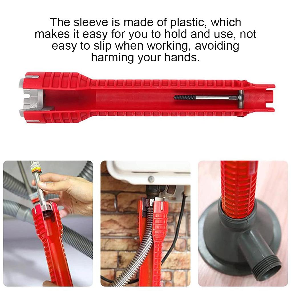 Flume Wrenches Kitchen Faucet Sink Plumbing Spanner Installer Toilet Bowl Basin Installation Metal Sleeve Key with Level