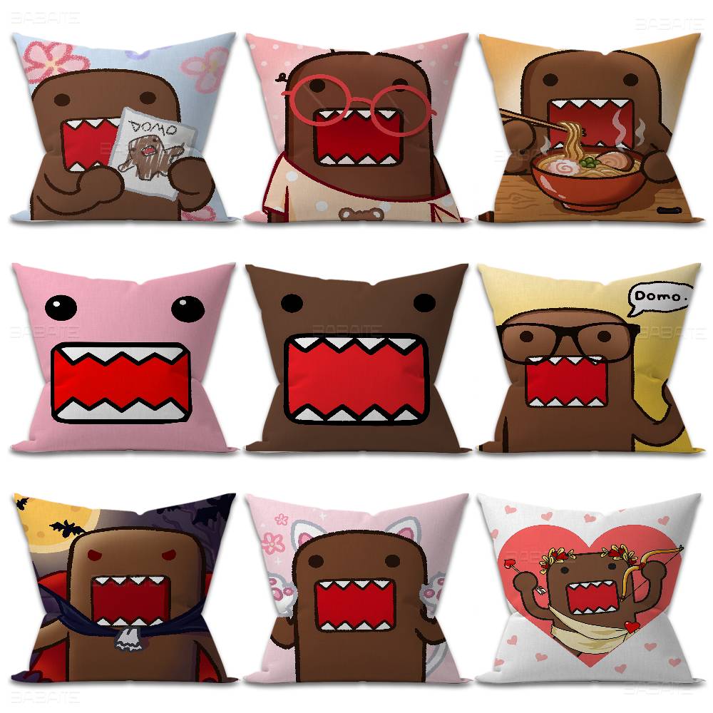 Cute Domo Kun Personalized Pillow Dust Cover Bedroom Kids Party Decoration Pillowcase Birthday Children Gift