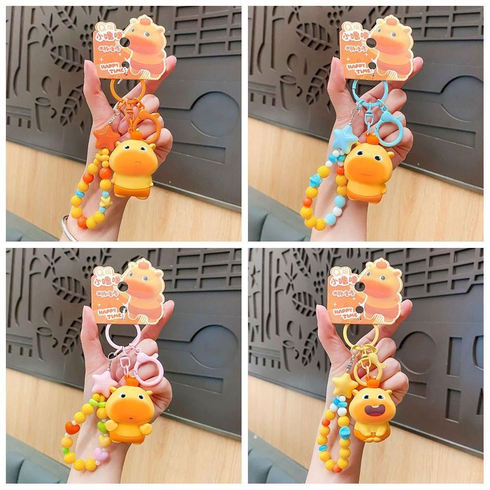 Bag Charm Lulu Doll Keychain Cute Expression Cartoon Phone Chain Cute Capybara Key Ring Gifts