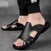 Sandals Men's Cowhide Breathable Casual Slippers Open-toed Beach Shoes Large Size Men's Shoes