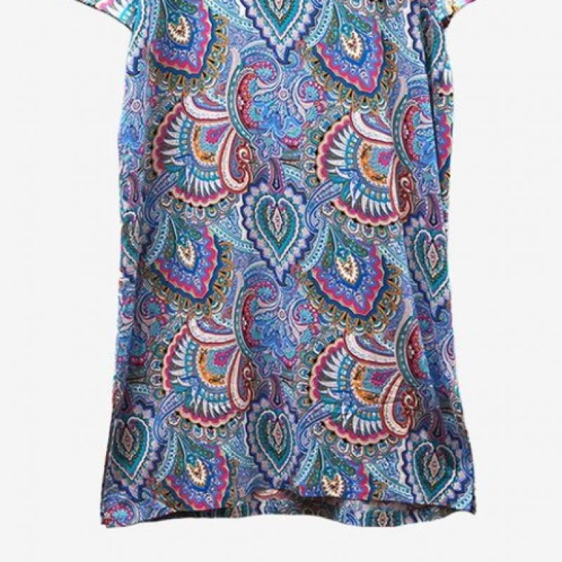 L Affair PurpLe paisLey Short sLeeve Linen Dress Lwodd705 Pu