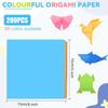 200 Stück Quadratisches Origami-Papier-Set zum Falten von Papier 20 Farben Kinderbasteln Kran Bunte Papiere Konfetti Quadratisches Falten Doppelseitig