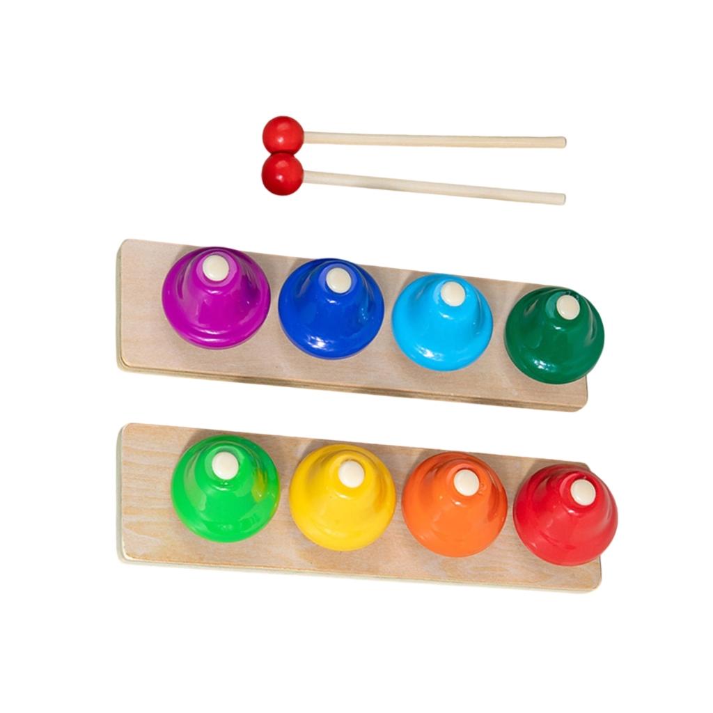 Music Table Bells 8 Notes Music Desk Hand Bells Colorful Diatonic Metal Hand Bells Musical Instruments Party Supplies