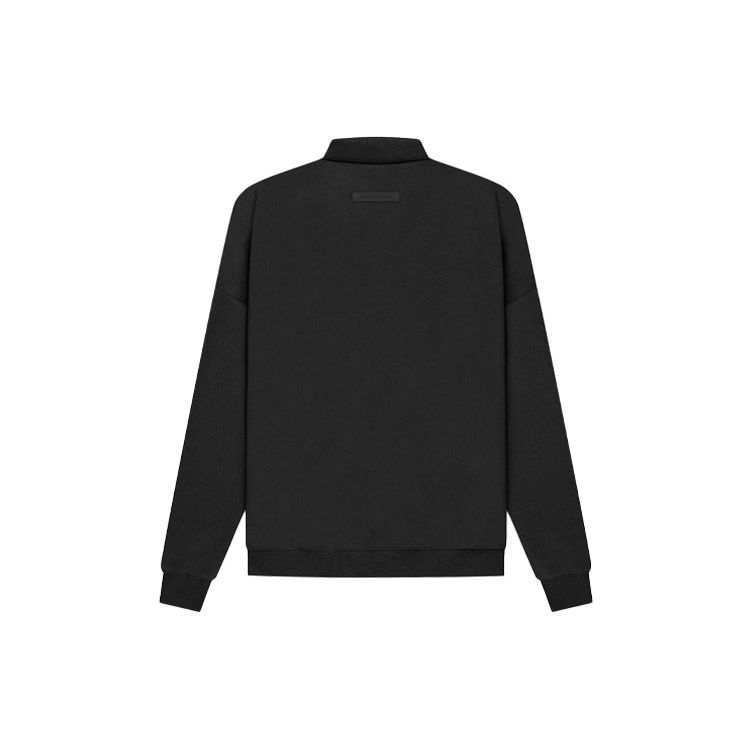 Fear of God Essentials SS21 Long Sleeve French Terry Polo Unisex Tops Black FOG-SS21-626