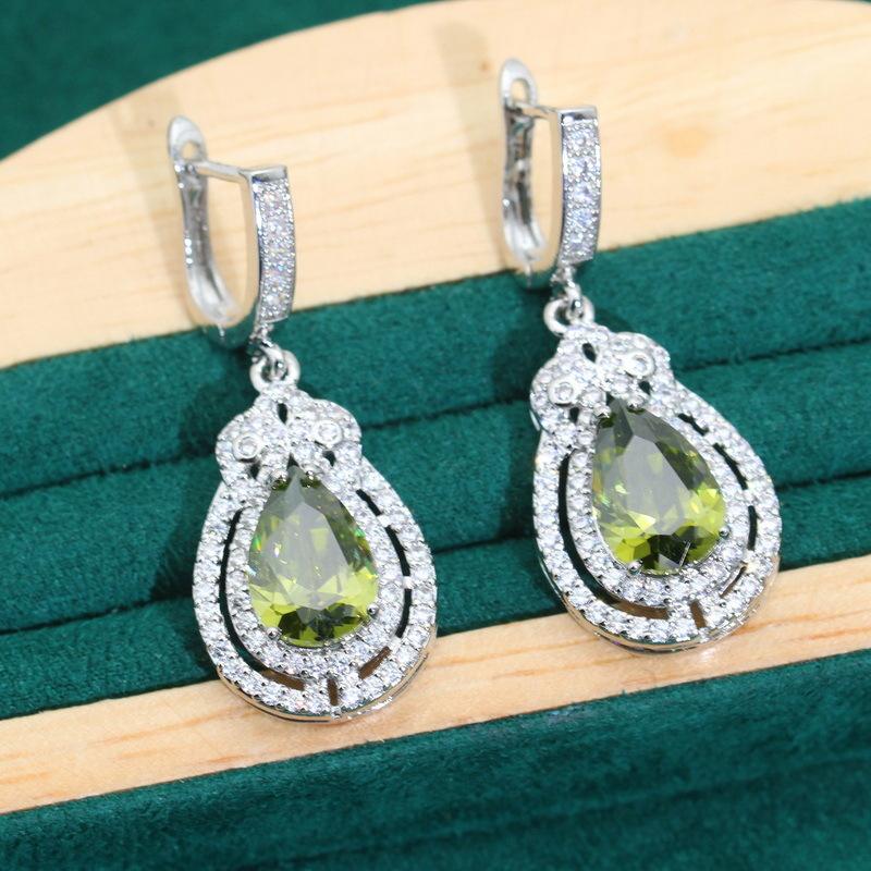 Jewelry Europe and The United States Hot Anti Allergy Zircon Bracelet Necklace Earrings Fashion Jewelry Set