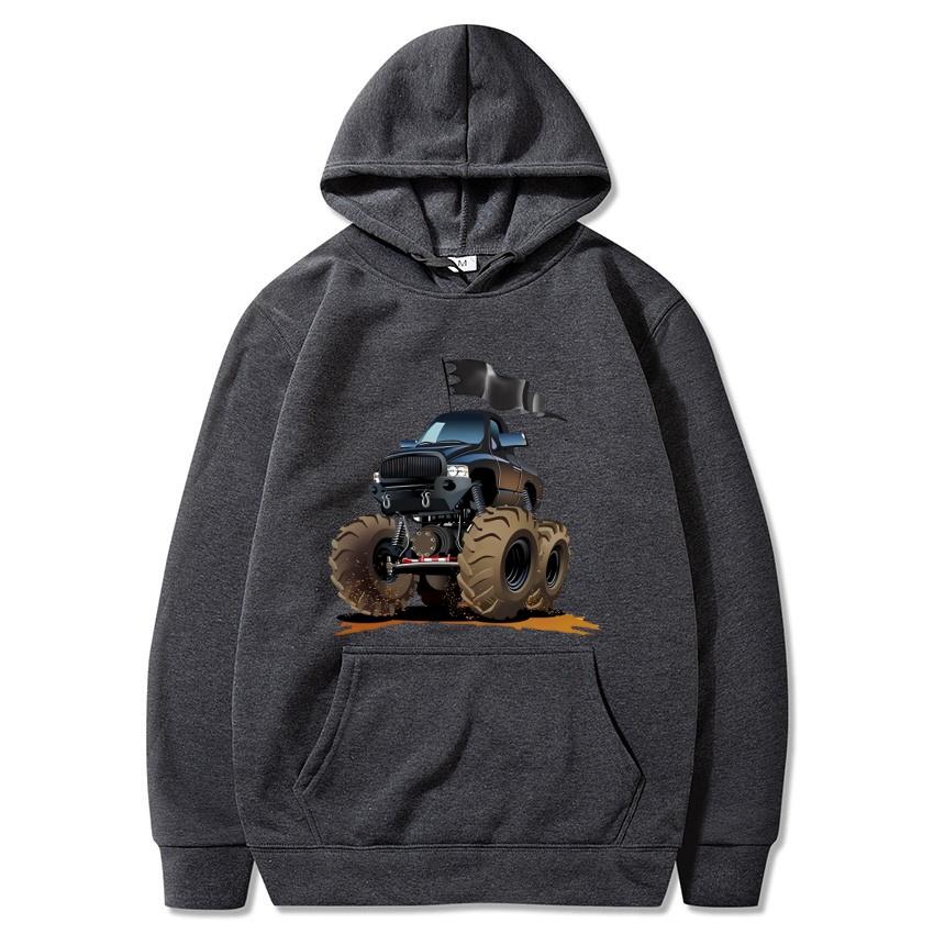 American Monster Truck Bigfoot Printed Hoodie Autumn Winter Street Fashion Hoodie Daily Casual Warm Hoodie Holiday Gift