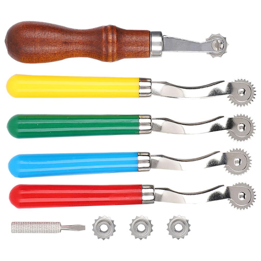 5Pcs Leather OverStitch Marking Wheel Handcrafted Scribe Point Make Tool Sewing Spacer