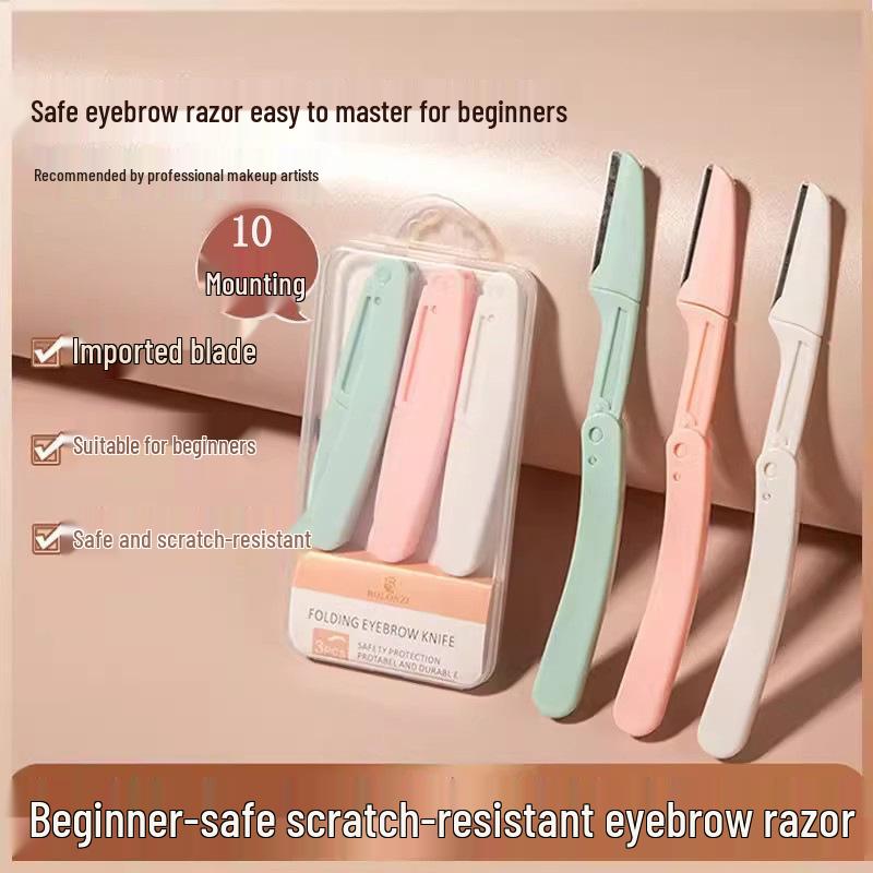 Foldable Safety Eyebrow Razor for Beginners, Unisex Blade
