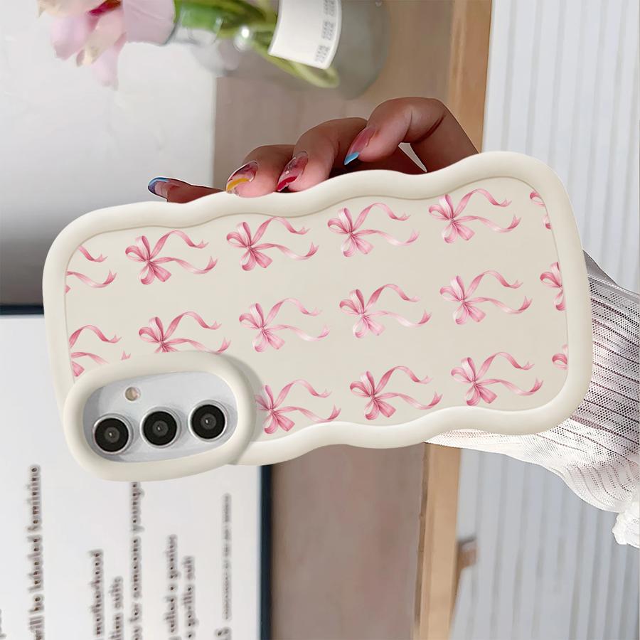 Soft Phone Cover Case for Samsung Galaxy A11 A13 A16 A21s A14 A12 A26 A34 A15 A33 A35 A36 Pink Bow