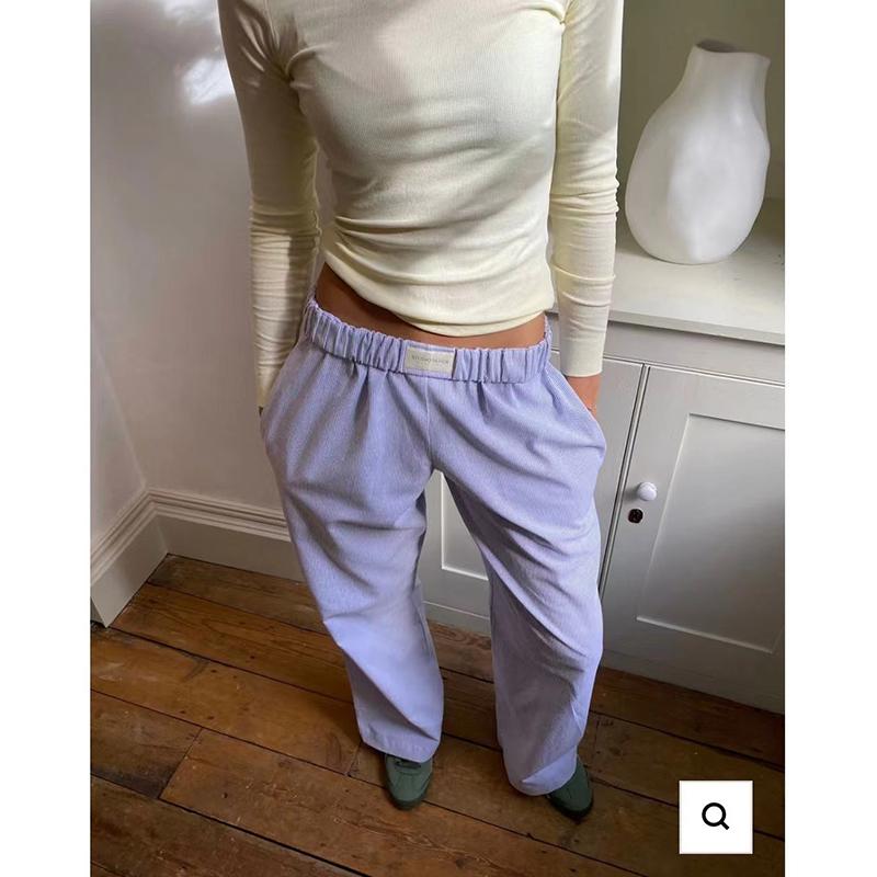 Women's Striped Wide-leg Pants Casual Street INS Fashion Loose High-waisted Pants